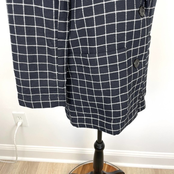 Madewell Waffleback Shaw Blazer In Windowpane Black White Size XXS New - Picture 9 of 16